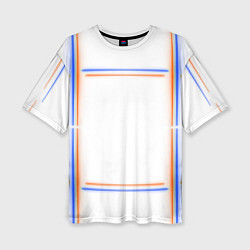 Женская футболка оверсайз Neon white orange blue