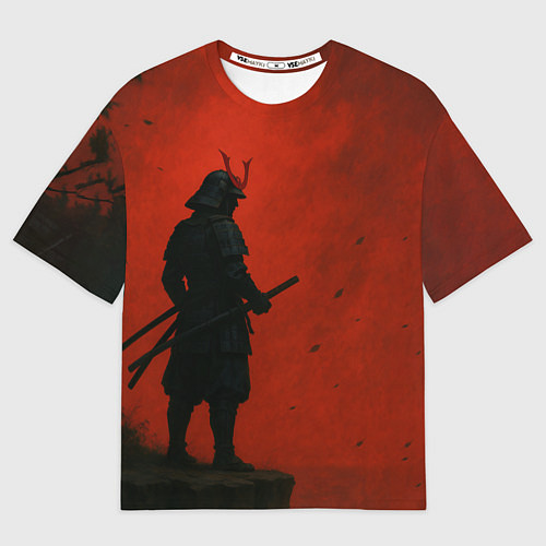 Женская футболка оверсайз Ghost of Tsushima - алый / 3D-принт – фото 1