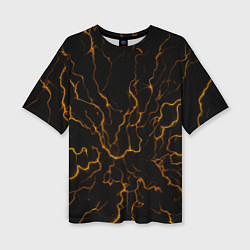 Футболка оверсайз женская Разряды электричества текстура, цвет: 3D-принт