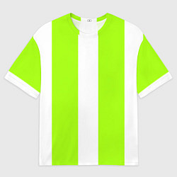 Женская футболка оверсайз Color light green white stripes