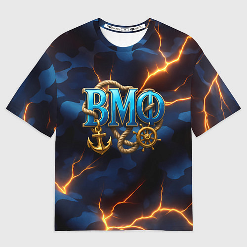 Женская футболка оверсайз Объемные буквы ВМФ / 3D-принт – фото 1