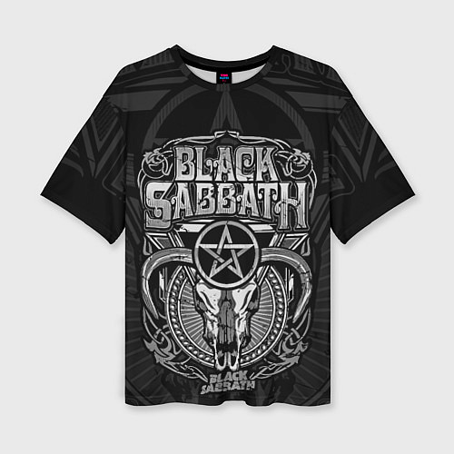 Женская футболка оверсайз Black Sabbath - goat skull / 3D-принт – фото 1