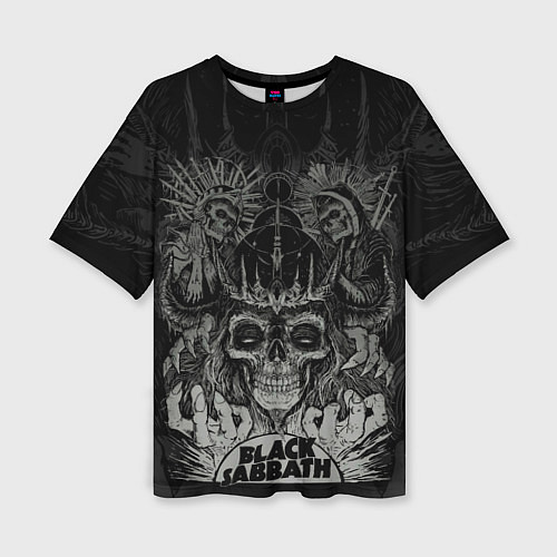 Женская футболка оверсайз Black Sabbath death skull / 3D-принт – фото 1