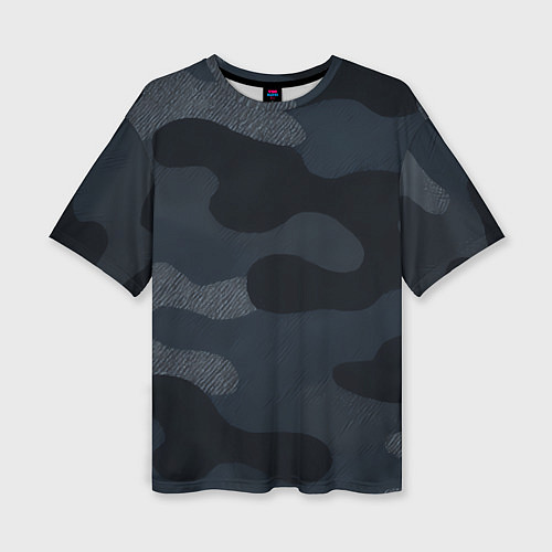 Женская футболка оверсайз Текстурный камуфляж на ткани / 3D-принт – фото 1