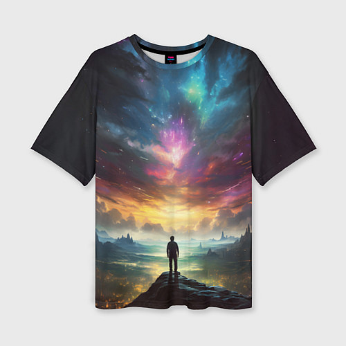 Женская футболка оверсайз Shocking the cosmos / 3D-принт – фото 1