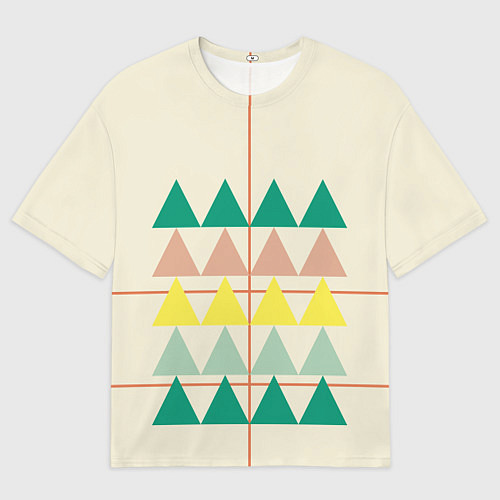 Женская футболка оверсайз Абстрактный лес - треугольники на светлом / 3D-принт – фото 1