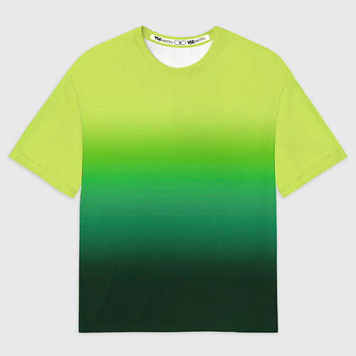 Женская футболка оверсайз Градиент укропное зеленое омбре / 3D-принт – фото 1