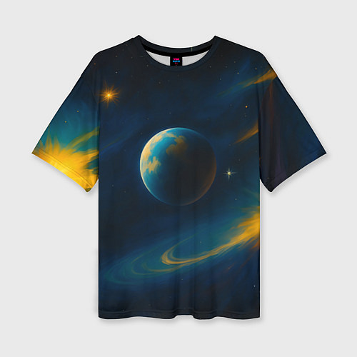 Женская футболка оверсайз Пространство Вселенной / 3D-принт – фото 1