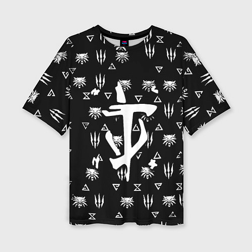 Женская футболка оверсайз Doom ведьмак логотипы / 3D-принт – фото 1