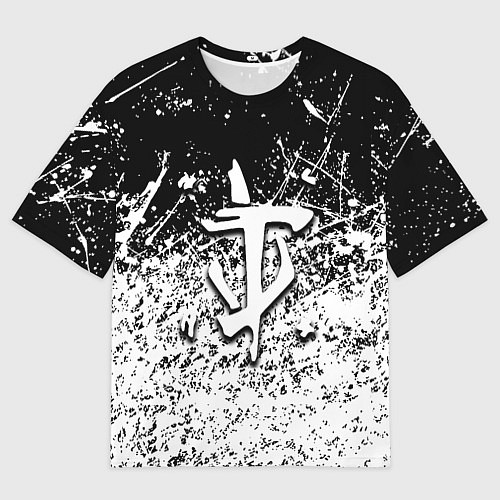 Женская футболка оверсайз Doom краски всплеск кисти / 3D-принт – фото 1