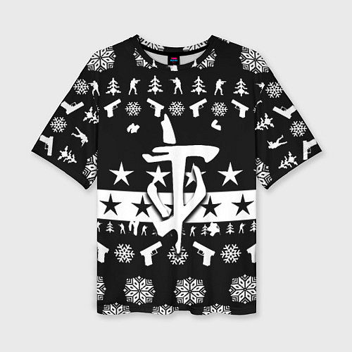 Женская футболка оверсайз Doom x csgo winter / 3D-принт – фото 1