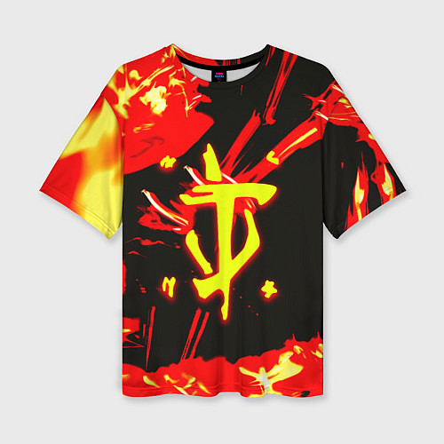 Женская футболка оверсайз Doom огненный / 3D-принт – фото 1