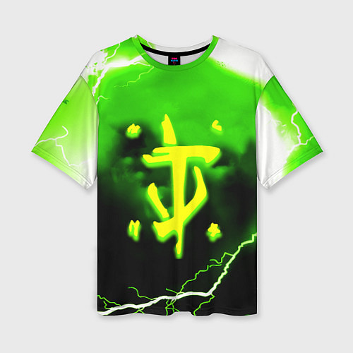 Женская футболка оверсайз Doom шторм кислотное лого / 3D-принт – фото 1