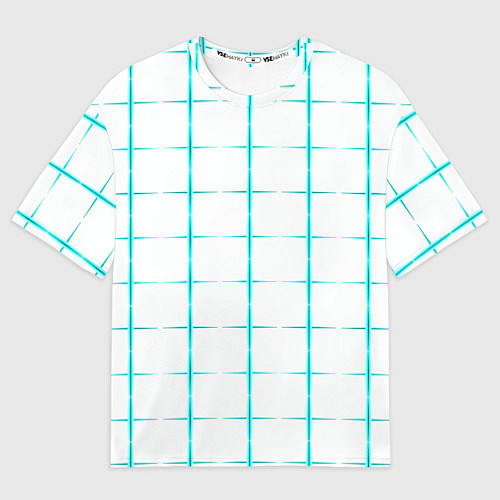 Женская футболка оверсайз Color white light blue crosses / 3D-принт – фото 1