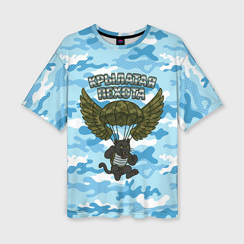 Женская футболка оверсайз Крылатая пехота - пантера / 3D-принт – фото 1