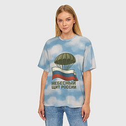 Футболка оверсайз женская Небесный щит России ВДВ, цвет: 3D-принт — фото 2