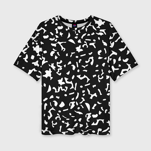 Женская футболка оверсайз Черный камуфляж / 3D-принт – фото 1