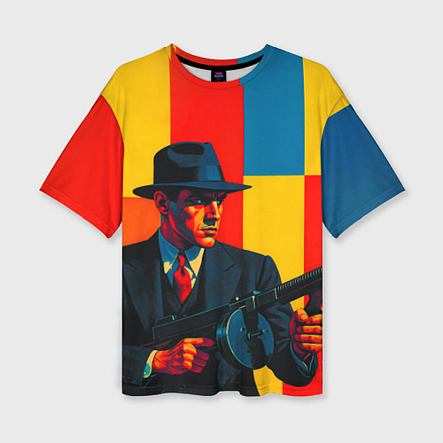 Женская футболка оверсайз Гангстер поп-арт / 3D-принт – фото 1
