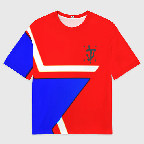 Женская футболка оверсайз Doom star geometry / 3D-принт – фото 1