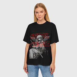 Футболка оверсайз женская Маленький ангел с мечом - аниме y2k, цвет: 3D-принт — фото 2