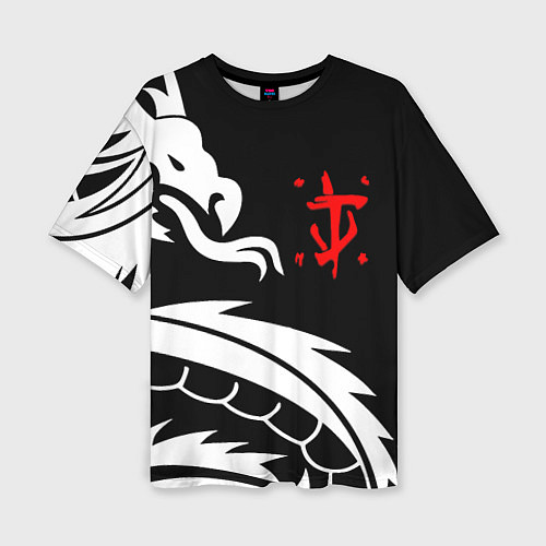 Женская футболка оверсайз Doom dragon steel / 3D-принт – фото 1