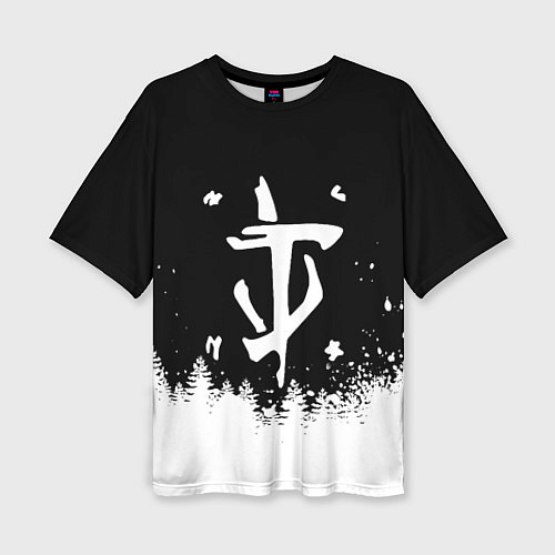 Женская футболка оверсайз Doom winter wild / 3D-принт – фото 1