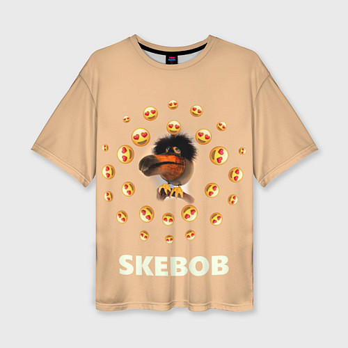 Женская футболка оверсайз Мем скебоб и смайлики / 3D-принт – фото 1