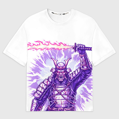 Женская футболка оверсайз Нападение самурая / 3D-принт – фото 1