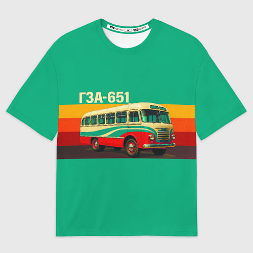 Женская футболка оверсайз Поп-арт автобус ГЗА-651 / 3D-принт – фото 1