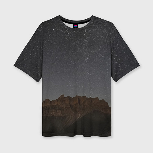 Женская футболка оверсайз Массив Метеген под звездами / 3D-принт – фото 1