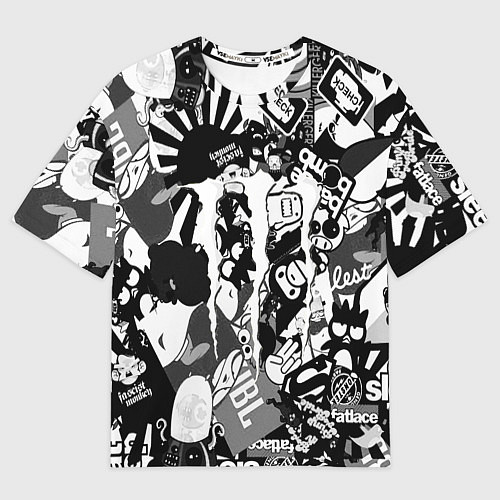 Женская футболка оверсайз Monster energy black sticker / 3D-принт – фото 1