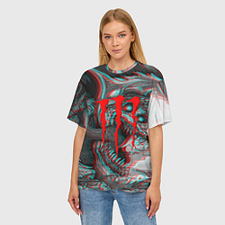 Футболка оверсайз женская Monster energy glitch, цвет: 3D-принт — фото 2