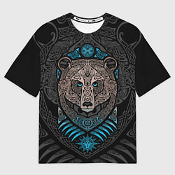 Футболка оверсайз женская Тотем медведя в виде кельтских узоров, цвет: 3D-принт