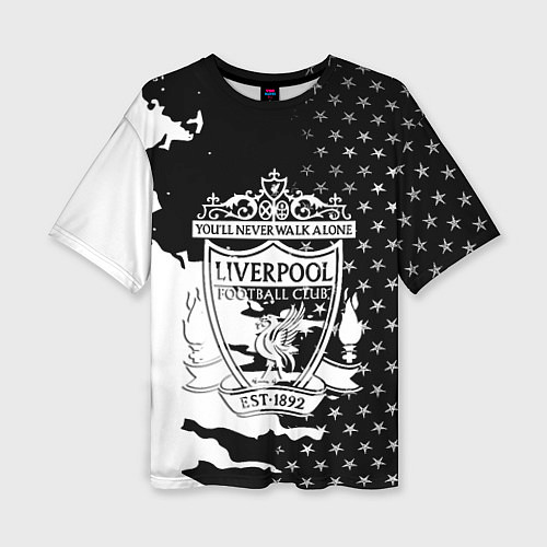 Женская футболка оверсайз Liverpool текстура спорт / 3D-принт – фото 1