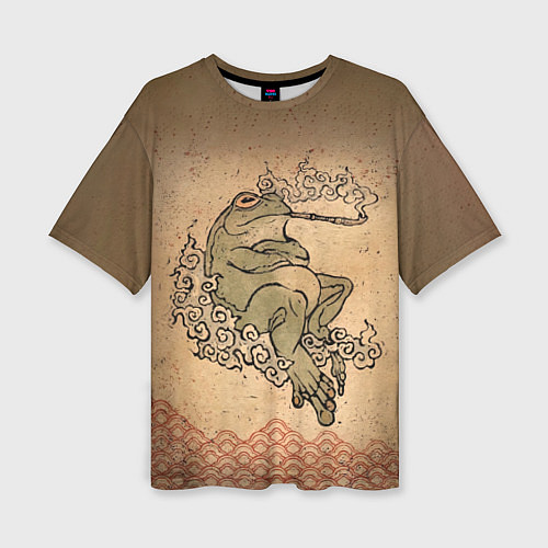 Женская футболка оверсайз Лягушка с трубкой / 3D-принт – фото 1