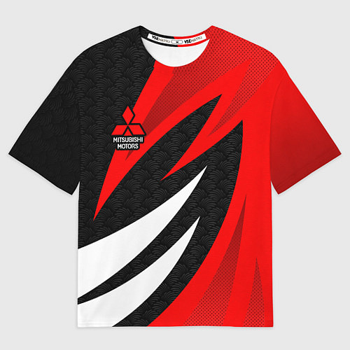 Женская футболка оверсайз Митсубиси - красный спорт / 3D-принт – фото 1