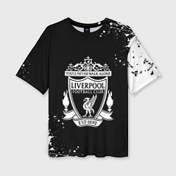 Футболка оверсайз женская Liverpool белые краски текстура, цвет: 3D-принт