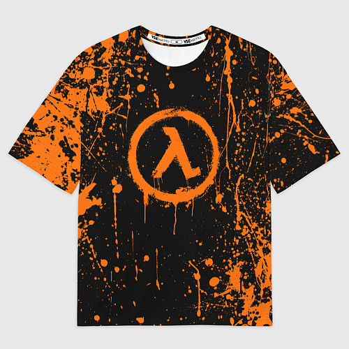 Женская футболка оверсайз Халф лайф - подтеки / 3D-принт – фото 1