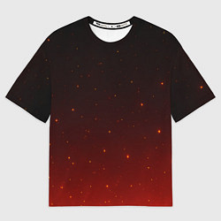 Футболка оверсайз женская Черно-красный градиент со свечением, цвет: 3D-принт