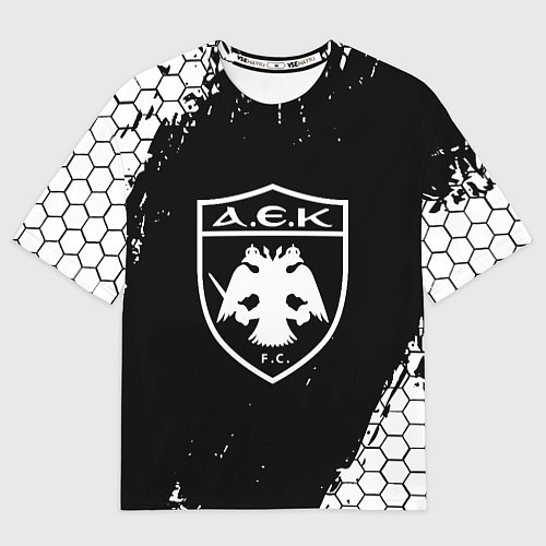 Женская футболка оверсайз AEK соты краска / 3D-принт – фото 1