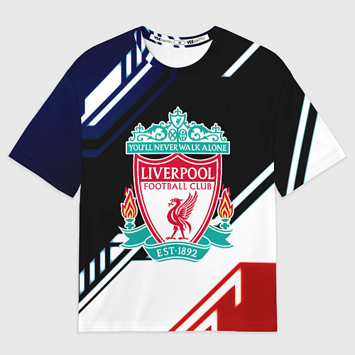 Женская футболка оверсайз Liverpool geometry sport / 3D-принт – фото 1