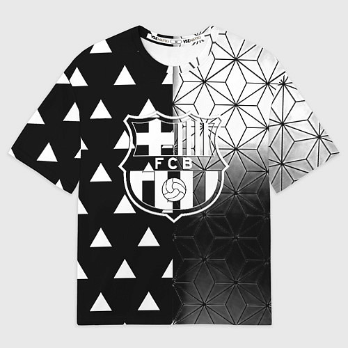 Женская футболка оверсайз Barcelona geometry black / 3D-принт – фото 1