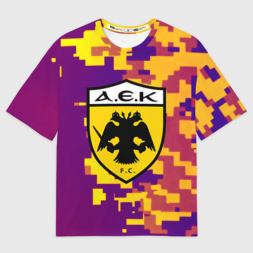 Женская футболка оверсайз AEK камуфляж ночь / 3D-принт – фото 1