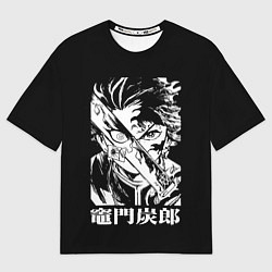 Футболка оверсайз женская Клинок рассекающий демонов - slayer, цвет: 3D-принт