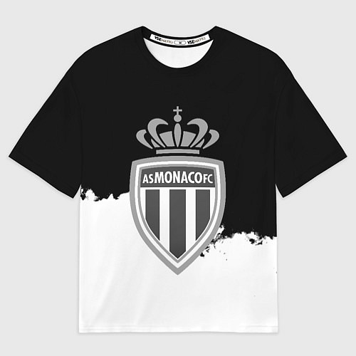 Женская футболка оверсайз Монако черно белые краски / 3D-принт – фото 1