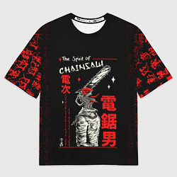 Футболка оверсайз женская Человек бензопила, цвет: 3D-принт