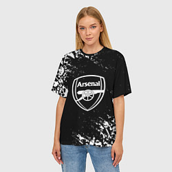 Футболка оверсайз женская Арсенал черепа краски, цвет: 3D-принт — фото 2