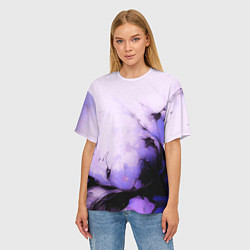 Футболка оверсайз женская Взрывной индиго светлый, цвет: 3D-принт — фото 2