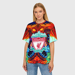 Футболка оверсайз женская Ливерпуль монстр, цвет: 3D-принт — фото 2
