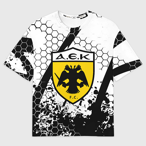 Женская футболка оверсайз AEK броня текстура краски / 3D-принт – фото 1